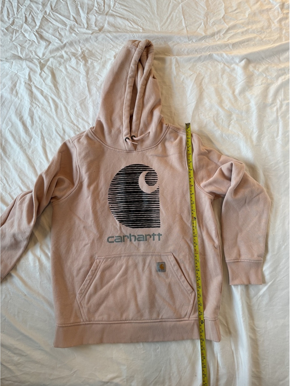 Carhartt Rain Defender Relaxed Fit Hoodie in Light Pink, Size L (12-14)